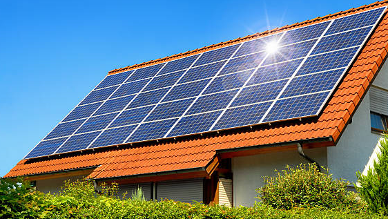 Solar panels installed on a residential roof